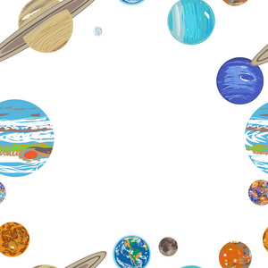太阳系涂鸦图案