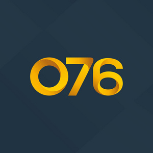 O76 联合字母和数字标志向量插图