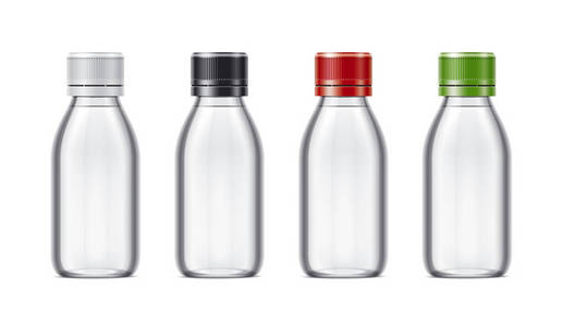 空白瓶为糖浆或其他药剂液体的版面编排。透明瓶