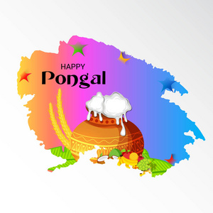 快乐 Pongal 的背景插图