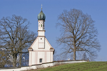 Ramsach 教堂在 Murnau 在上部巴伐利亚