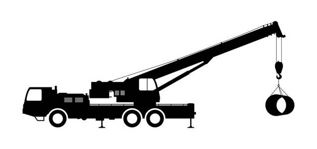 在白色背景上的起重机剪影照片