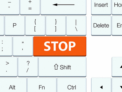 停止橙色键盘按钮