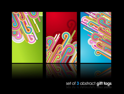 一套抽象的彩色礼品卡。
