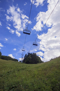 夏季休息滑雪升降机