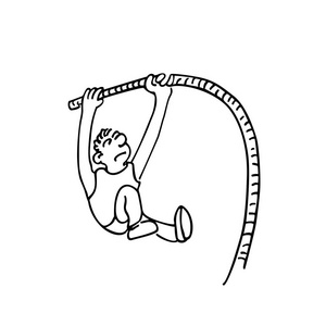 素描勾勒狗狗跳高运动.勾勒卡通 handrawn 素描插图矢量照片