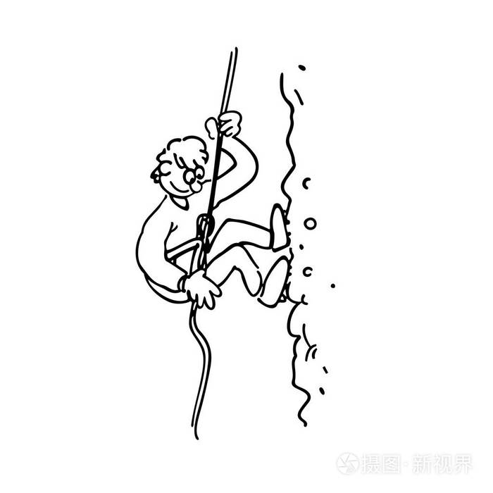 攀岩男孩插画