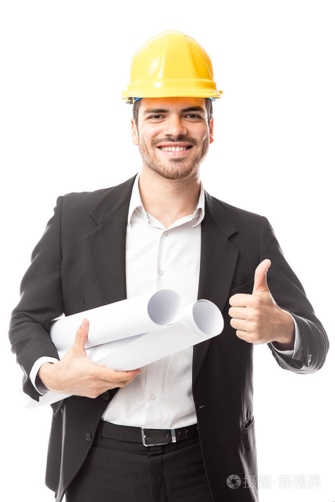 英俊的土木工程师肖像