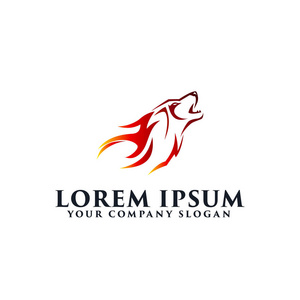 狼的简单标志狼火标志设计概念模板照片