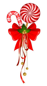 圣诞糖果装饰弓