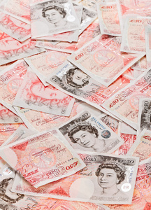50 英镑英镑的银行纸币特写视图的业务背景