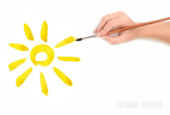 用刷子画太阳