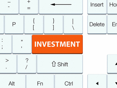 投资橙色键盘按钮