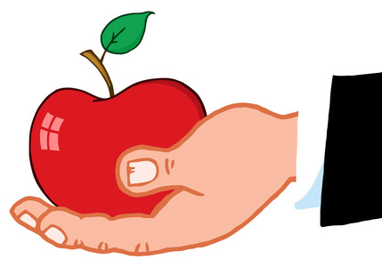 手握红苹果照片