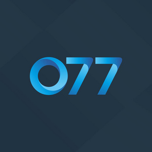 O77 联合字母和数字标志向量插图