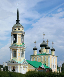 斯基大教堂在沃罗. 俄国的城市风景