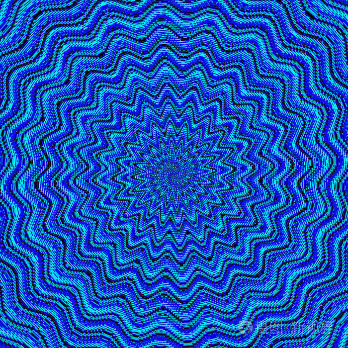 从中心的锯齿波3d超现实主义插图神圣的几何学神秘的