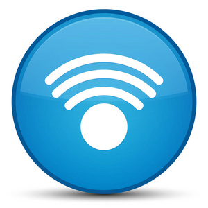 Wifi 图标特殊青色蓝色圆形按钮