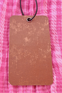 粉红色纺织品空白皮革标签