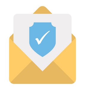 电子邮件安全概念平面图标