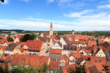 德国巴伐利亚老城 Kaufbeuren 的城市景观