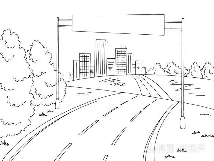 道路手绘平面图图片