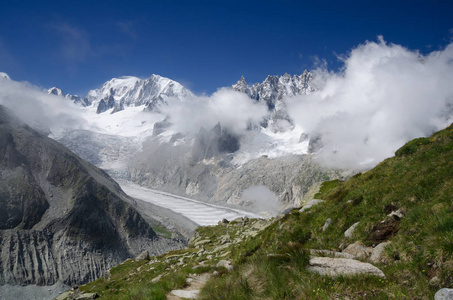 勃朗峰山顶和糖衣冰川, 法国阿尔卑斯