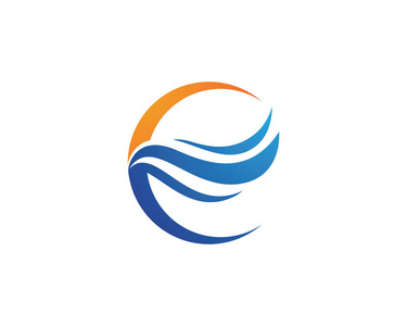 水波浪 Logo 模板矢量