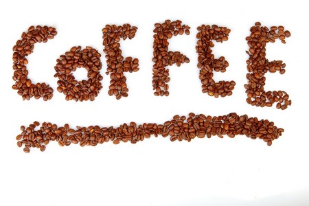 咖啡豆形成咖啡这个词