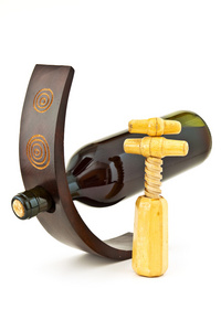 葡萄酒瓶装饰木制架图片