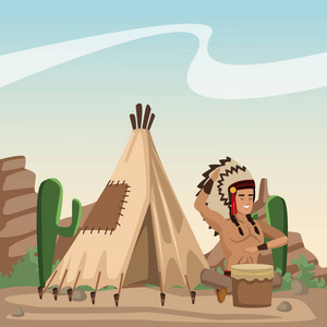 美国印第安动画片在沙漠
