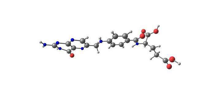 白色的叶酸分子结构