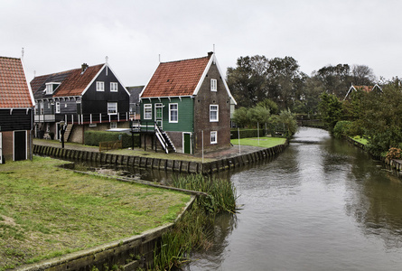 荷兰，麦肯 阿姆斯特丹，典型的荷兰石头房子