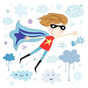 卡通神奇的粉红独角兽.