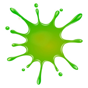 白色的背景上溅起了绿色的粘液.矢量插图照片