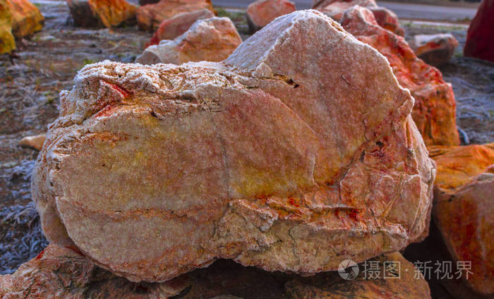 花岗岩红石头大石头平均石头岩矿物