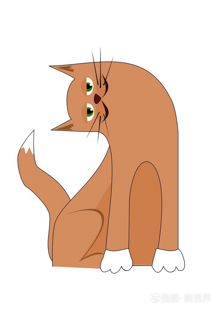 歪头卡通猫