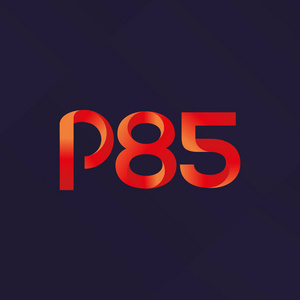 P85 联合字母和数字标志向量插图