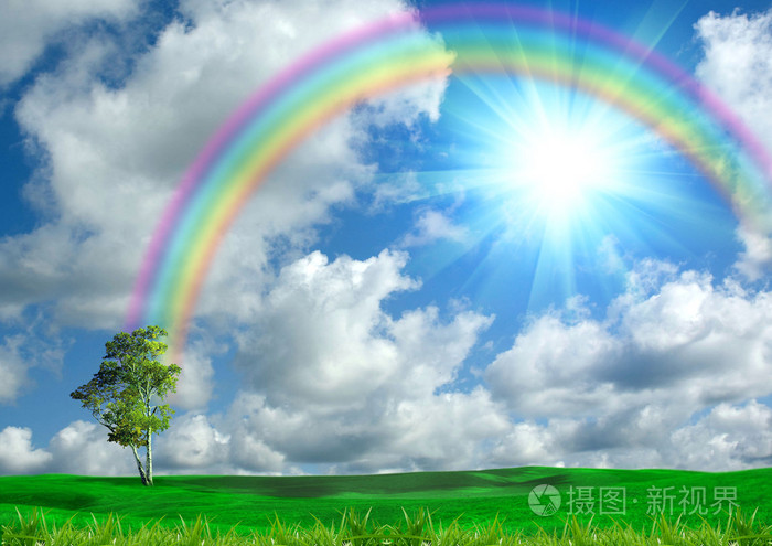 蓝天上的彩虹