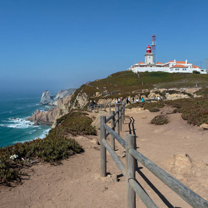 灯塔和海岸，Cabo da Roca，辛特拉，葡萄牙