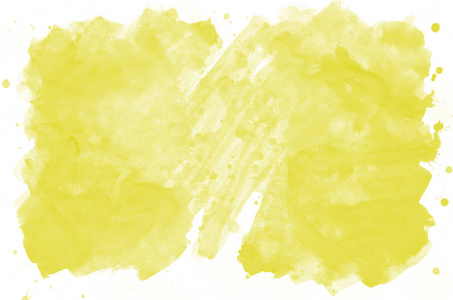 彩色黄色水彩湿刷油漆液体背景墙纸和名片。水彩画鲜艳的彩色抽象手绘纸纹理背景生动的网页和打印元素