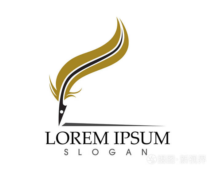 羽毛笔写标志logo模板的应用程序图标
