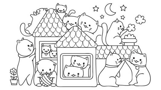 在晚上的猫图片-在晚上的猫素材-在晚上的猫插画-摄图新视界