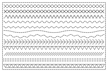 缝缝线.切线.矢量插图照片