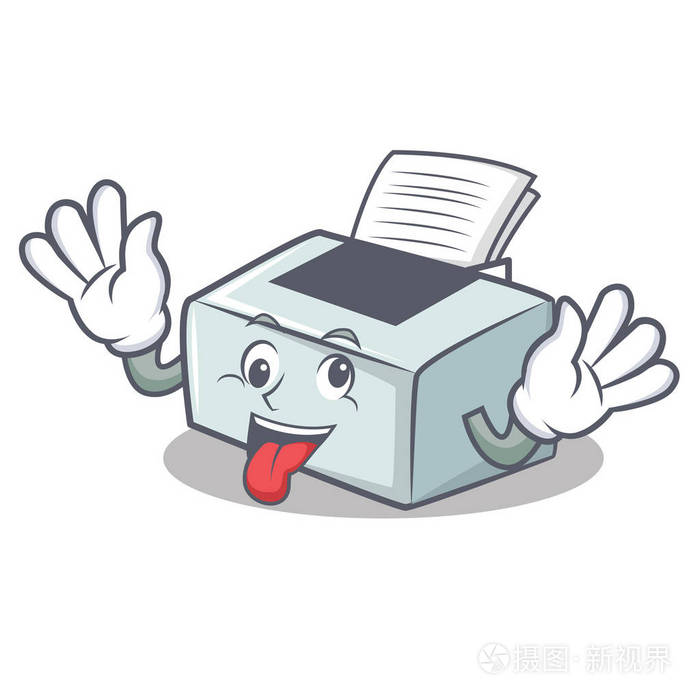 疯狂打印机吉祥物卡通风格