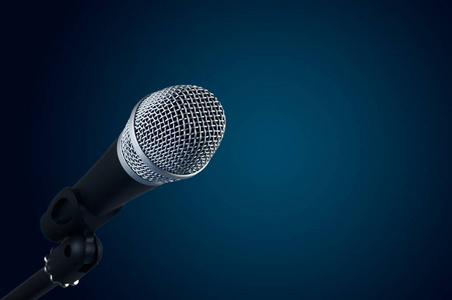 经典的复古银麦克风绿色背景话筒标志图.矢量.