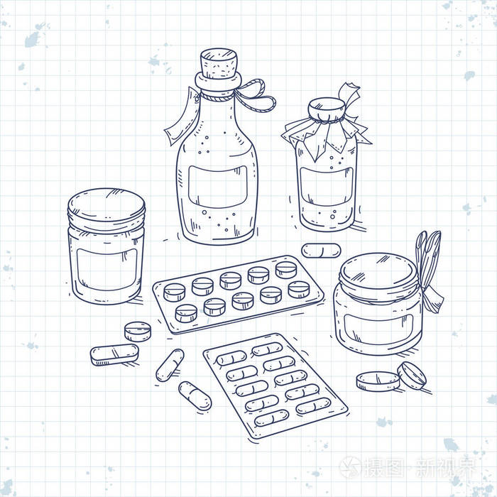 设置药品,药瓶和药片