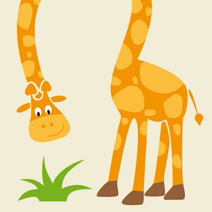 长颈鹿可爱的卡通贺卡