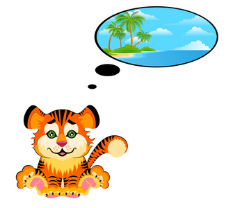 可爱的老虎蹒跚学步的梦想大自然