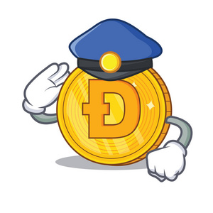 警察 Dodgecoin 人物卡通风格